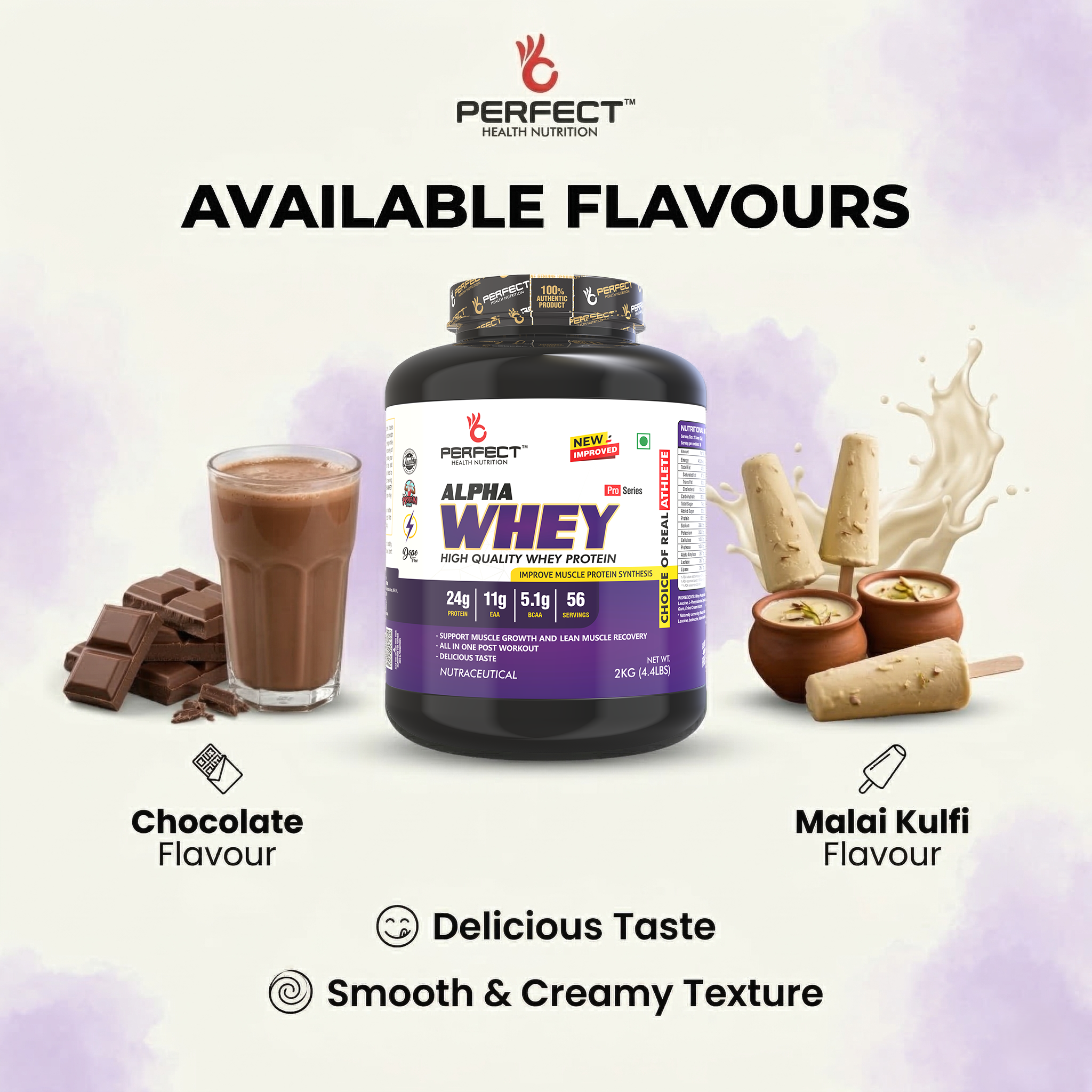 Perfect Health Nutrition Alpha Whey Protein Supplement Powder ( Chocolate 2 Kg / 4.4 lbs) - Image 5