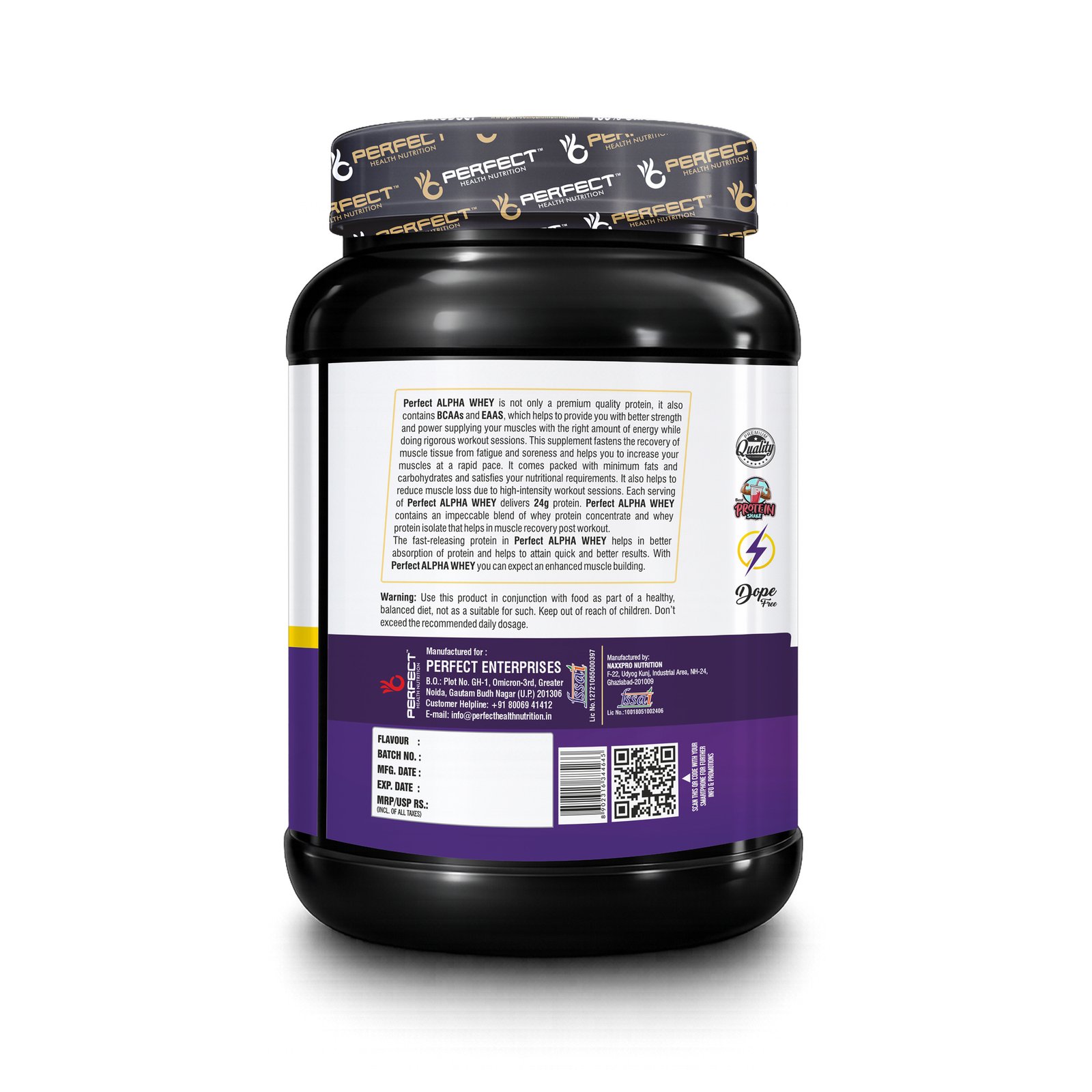 Perfect Health Nutrition Alpha Whey Protein Supplement Powder 1KG - Image 3